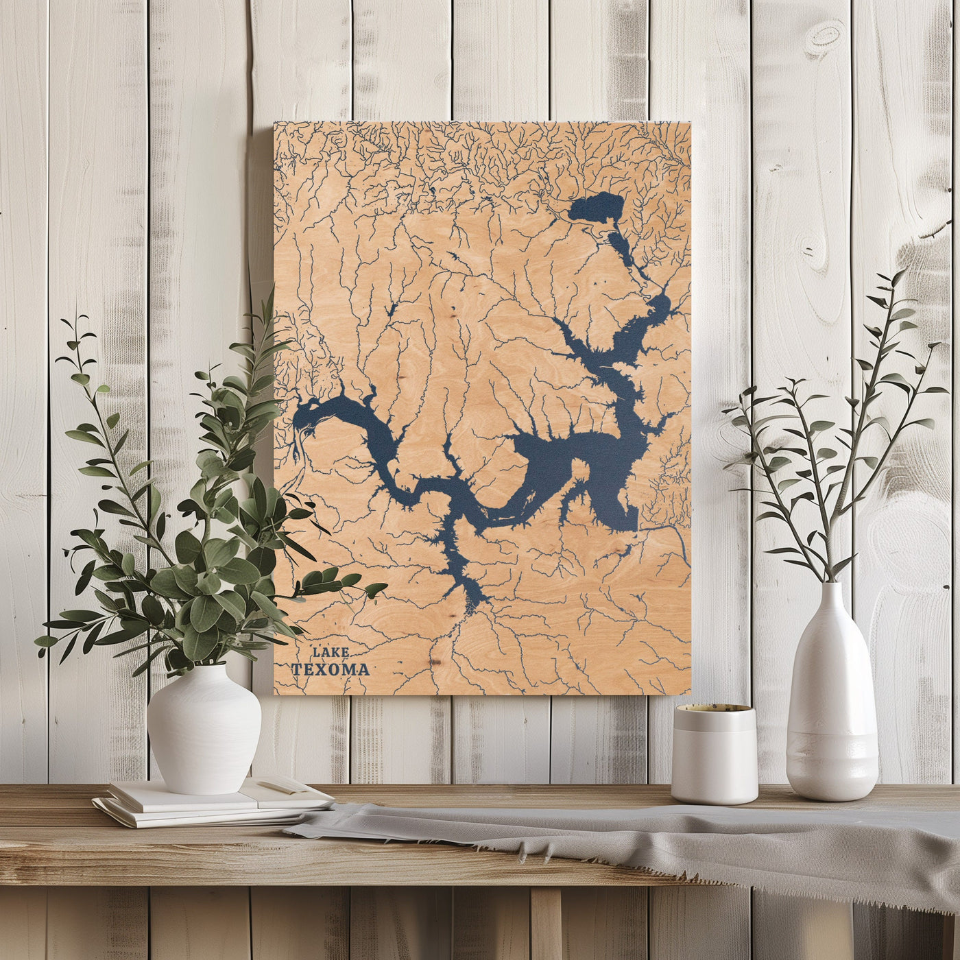 Lake Texoma Texas Custom Lake Map