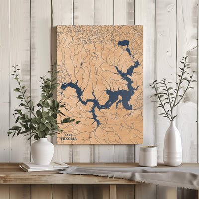 Lake Texoma Texas Custom Lake Map