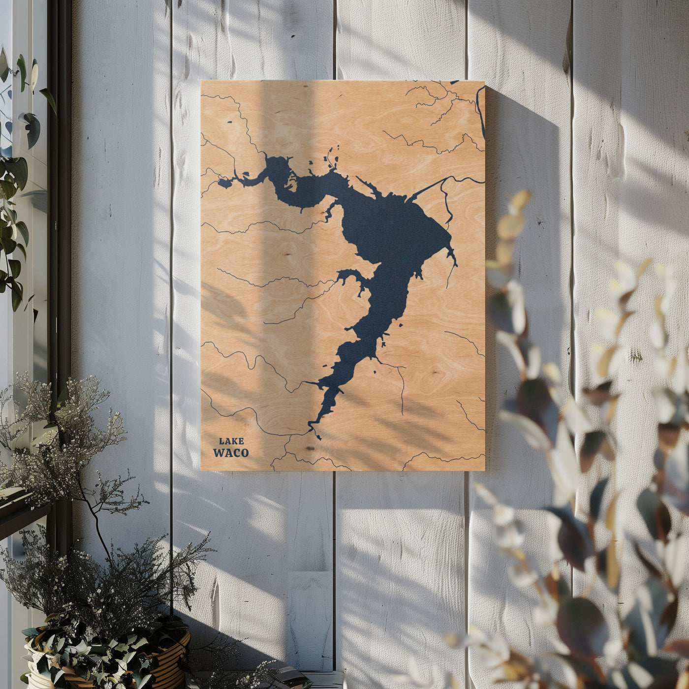 Lake Waco Texas Custom Lake Map