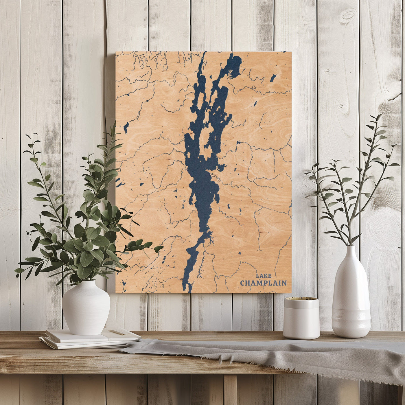 Lake Champlain Vermont Custom Lake Map