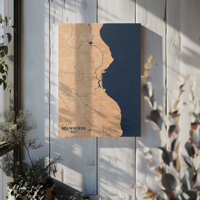 Milwaukee Bay Wisconsin Custom Lake Map