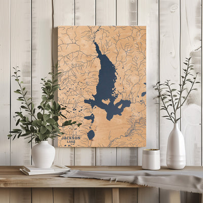 Jackson Lake Wyoming Custom Lake Map