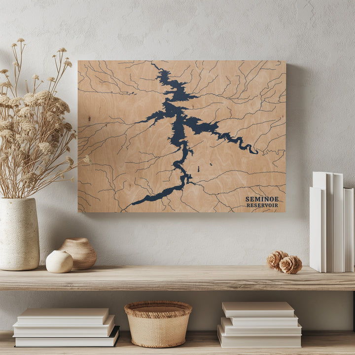 Seminoe Reservoir, Wyoming Lake Map
