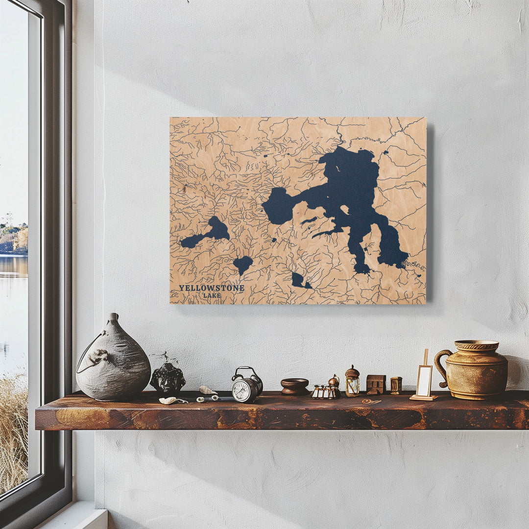 Yellowstone Lake, Wyoming Lake Map