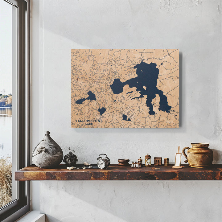 Yellowstone Lake, Wyoming Lake Map