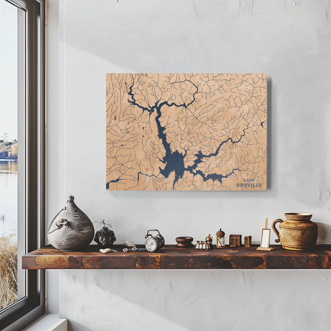 Lake Oroville, California Lake Map