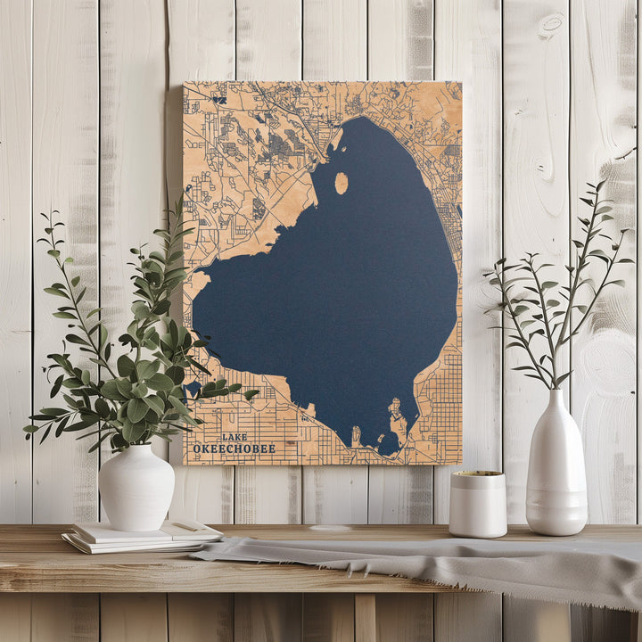 Lake Okeechobee, Florida Lake Map