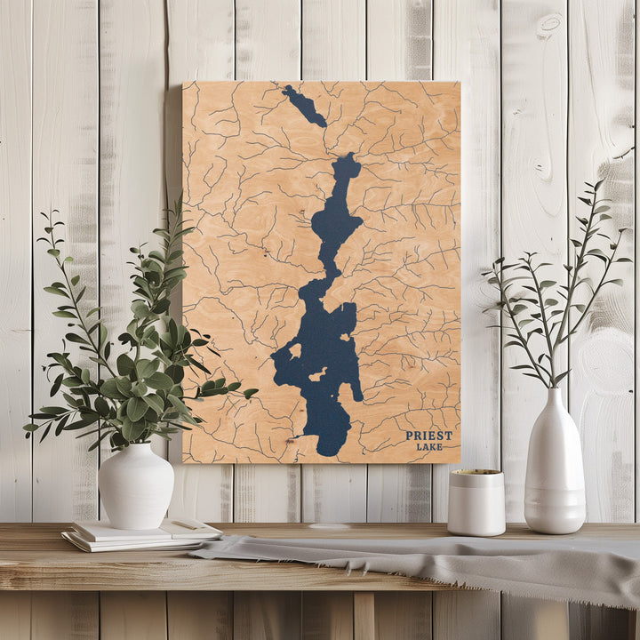 Priest Lake, Idaho Lake Map