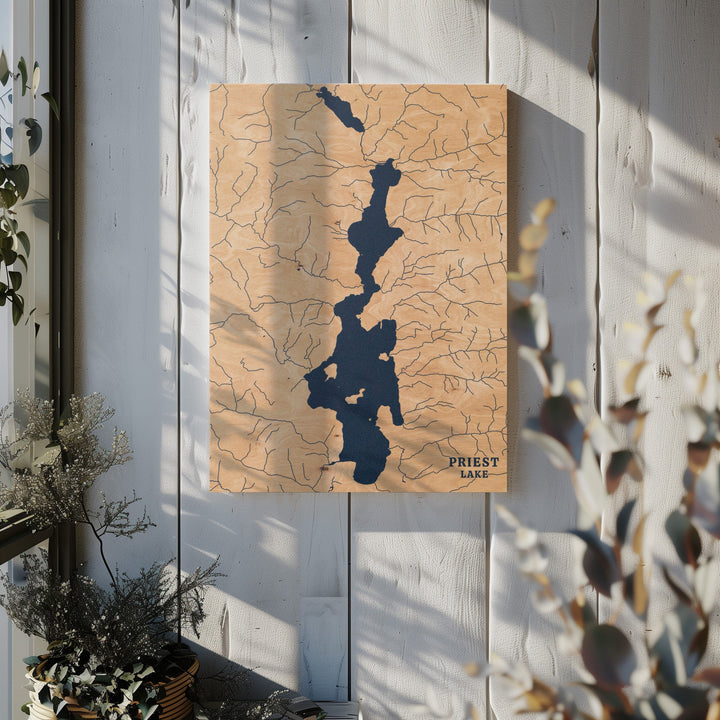 Priest Lake, Idaho Lake Map