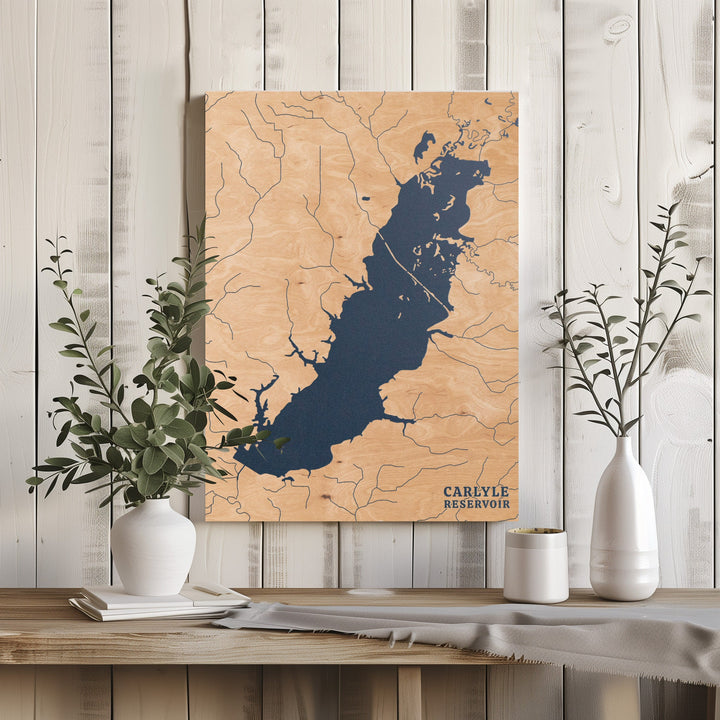 Carlyle Reservoir, Illinois Lake Map