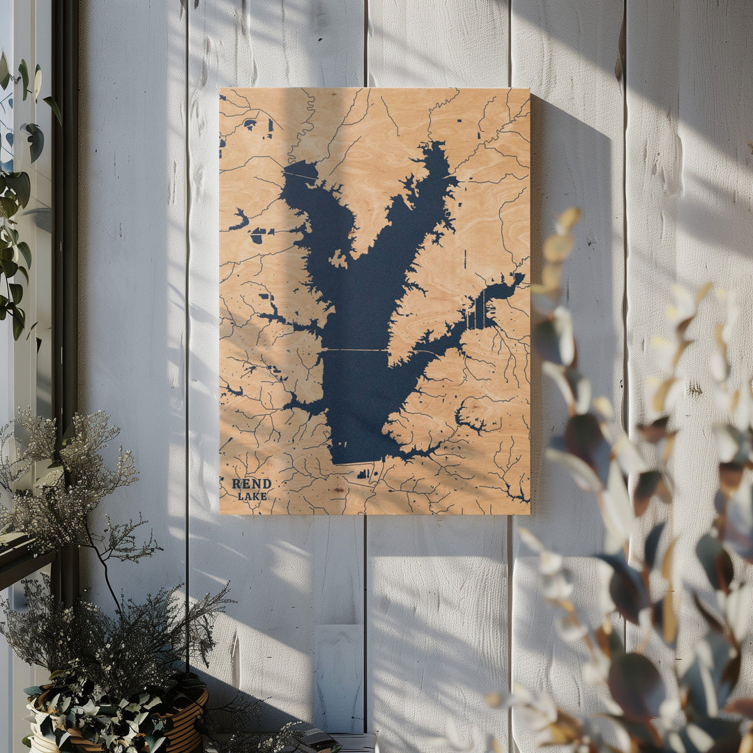 Rend Lake, Illinois Lake Map