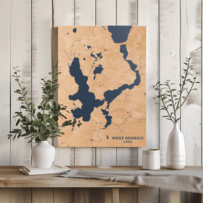 West Okoboji Lake Iowa Custom Lake Map