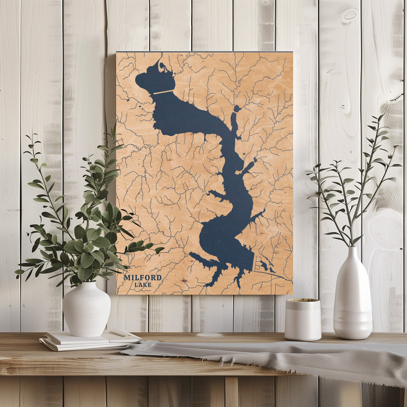 Milford Lake Kansas Custom Lake Map