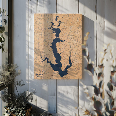 Perry Lake Kansas Custom Lake Map