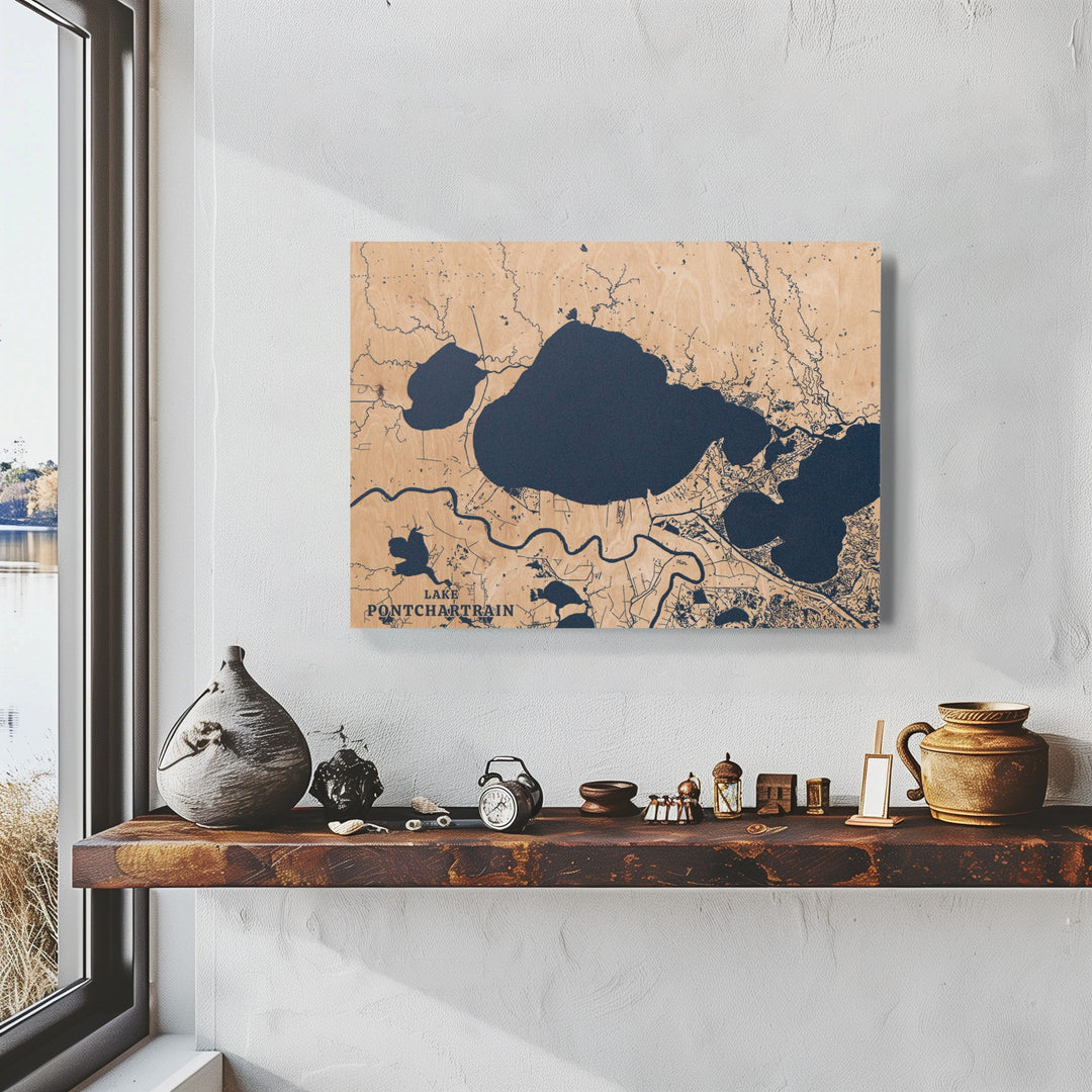 Lake Pontchartrain, Louisiana Lake Map