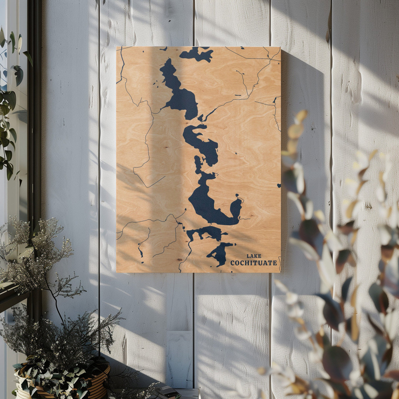 Lake Cochituate Massachusetts Custom Lake Map