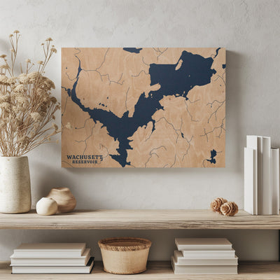 Wachusett Reservoir Massachusetts Custom Lake Map