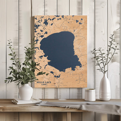 Millle Lacs Lake Minnesota Custom Lake Map