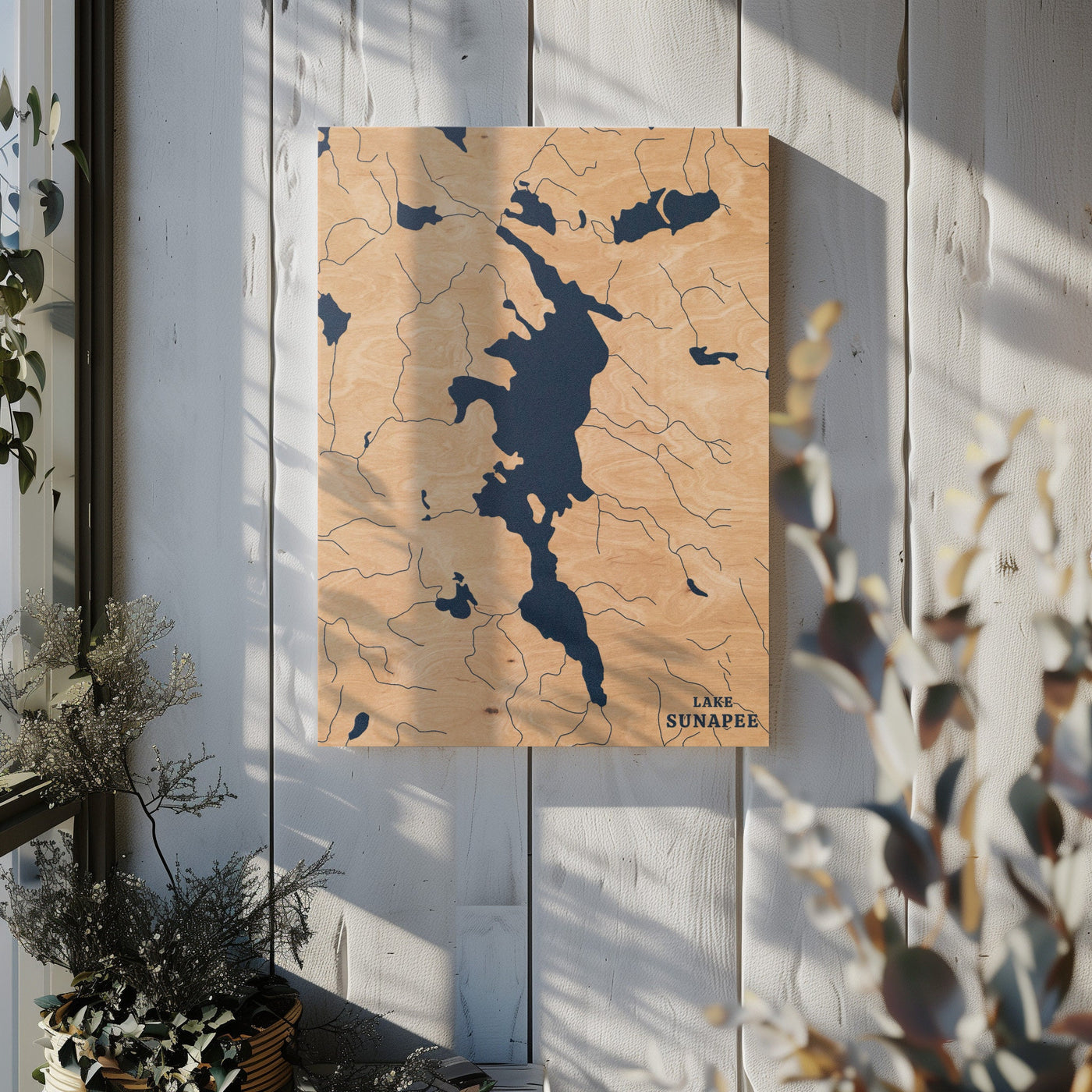 Lake Sunapee New Hampshire Custom Lake Map