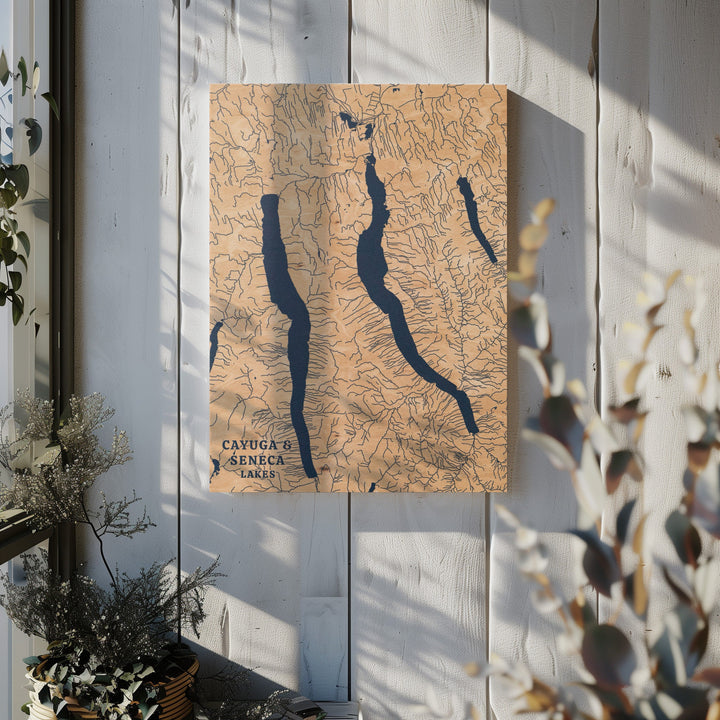 Cayuga &amp; Seneca Lake, New York Lake Map