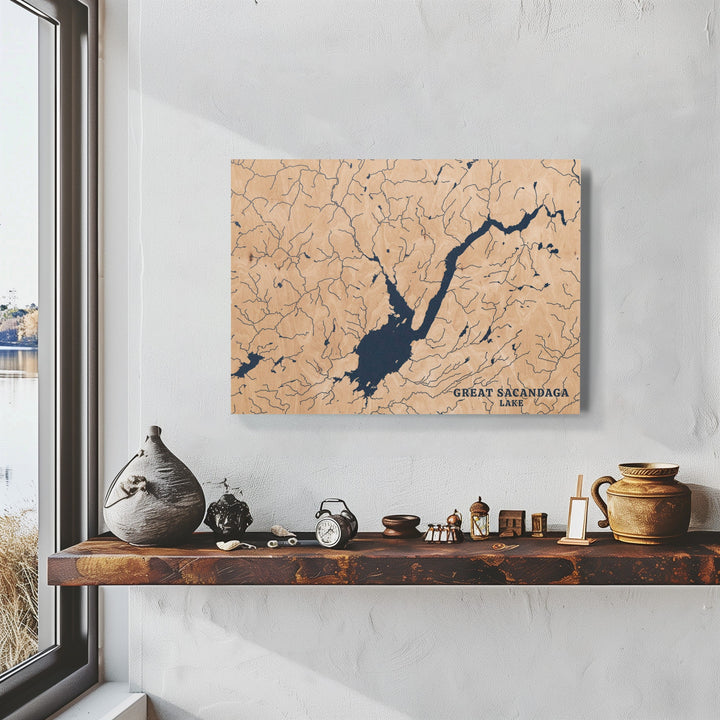 Great Sacandaga Lake, New York Lake Map