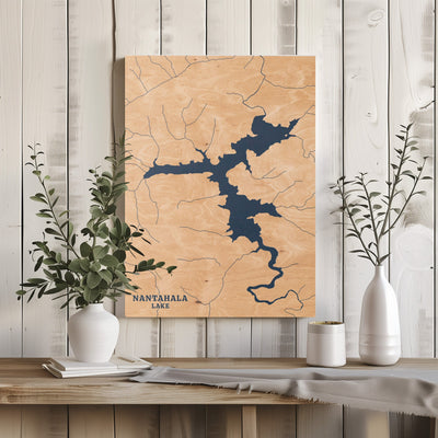 Nantahala Lake North Carolina Custom Lake Map