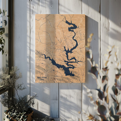 Belton Lake Texas Custom Lake Map