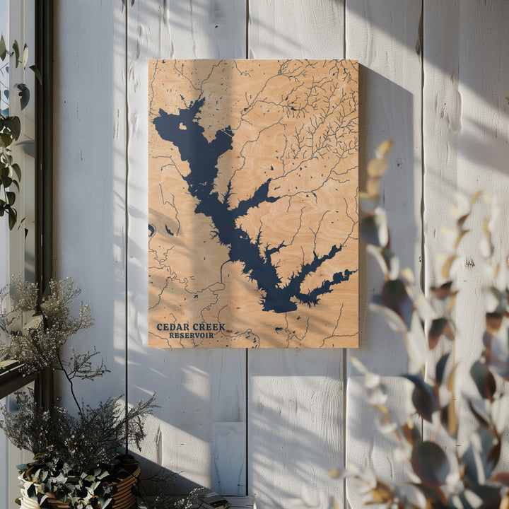 Cedar Creek Reservoir, Texas Lake Map