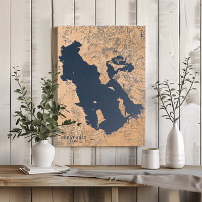 Great Salt Lake Utah Custom Lake Map