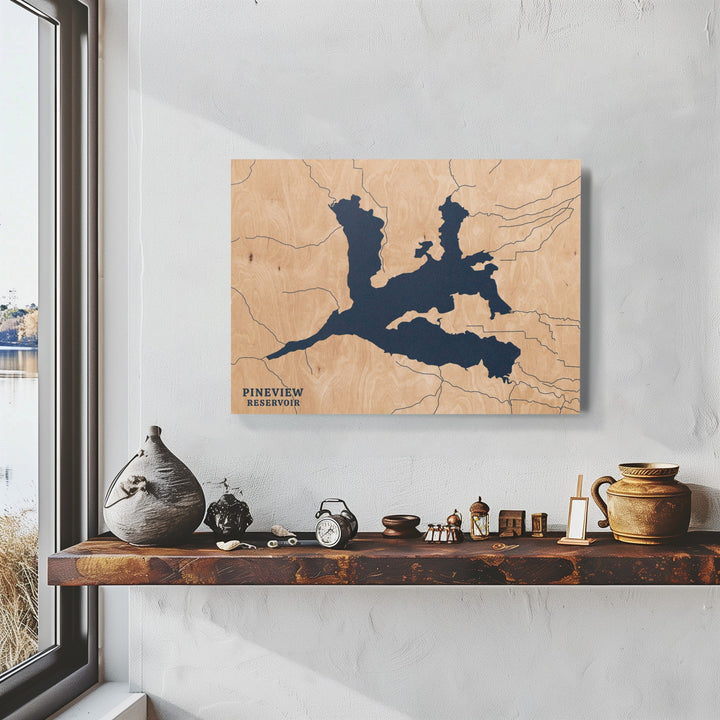 Pineview Reservoir, Utah Lake Map