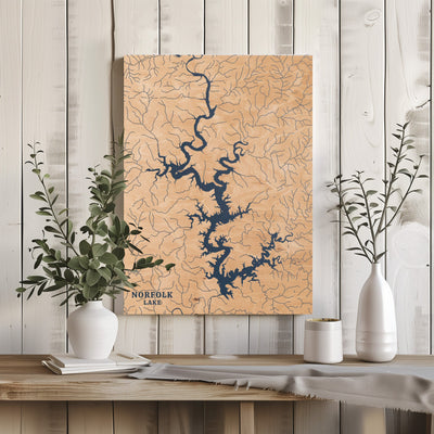 Norfork Lake Arkansas Custom Lake Map