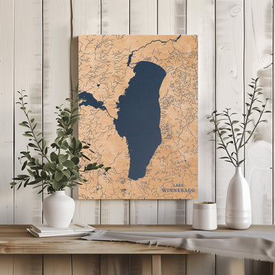 Lake Winnebago Wisconsin Custom Lake Map