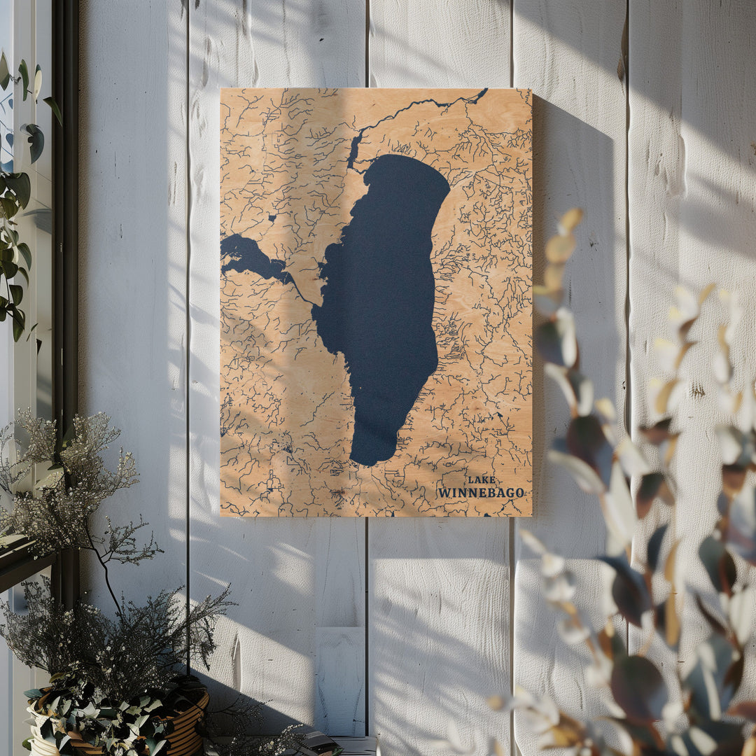 Lake Winnebago, Wisconsin Lake Map