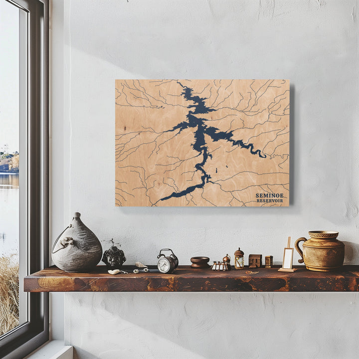 Seminoe Reservoir, Wyoming Lake Map