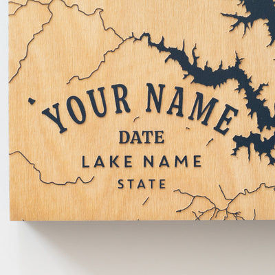 Yellowstone Lake Wyoming Custom Lake Map