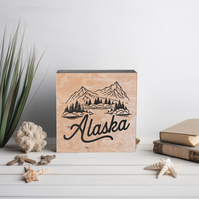 Alaska Mini Engraved Birch Wood Panel