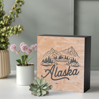 Alaska Mini Engraved Birch Wood Panel