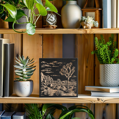 California Joshua Tree Engraved Wood Panel