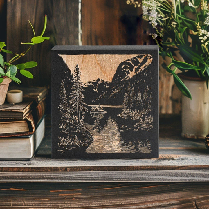 Alaska Misty Fjords Engraved Illustration
