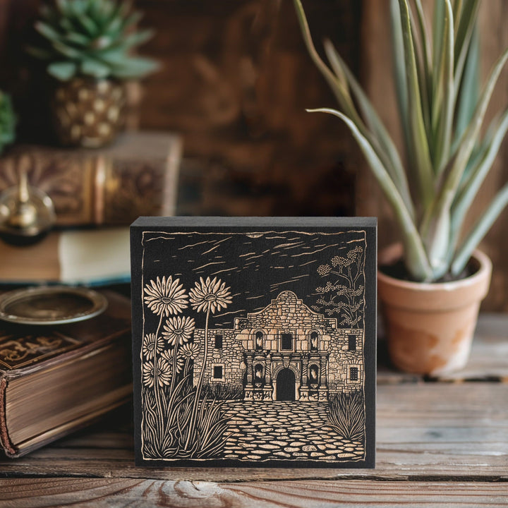 Texas Alamo Engraved Illustration