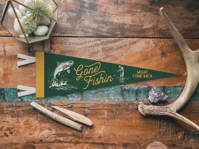 Gone Fishin' Felt Pennant