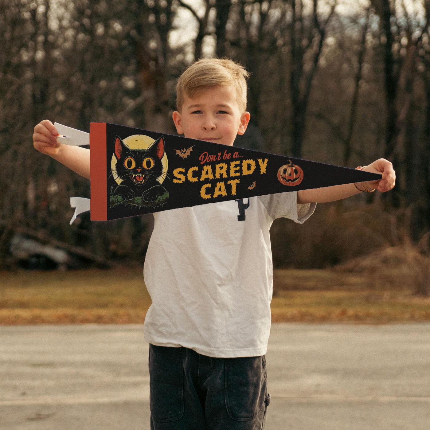 Don't Be A Scaredy Cat Felt Pennant