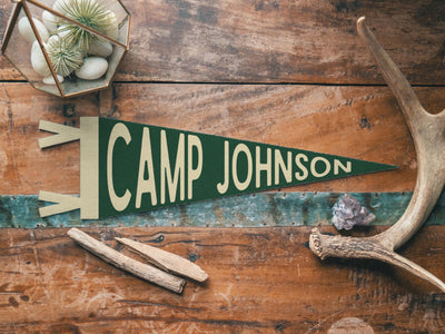 Personalized Classic Camp Name Sign Felt Pennant