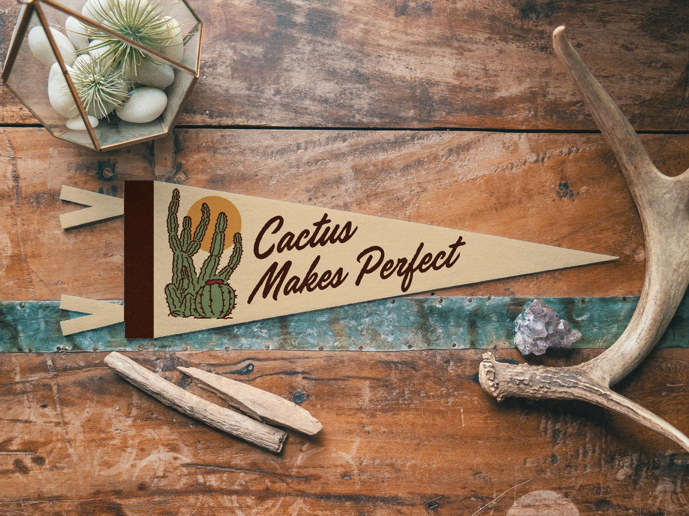 Cactus Makes Perfect Felt Pennant