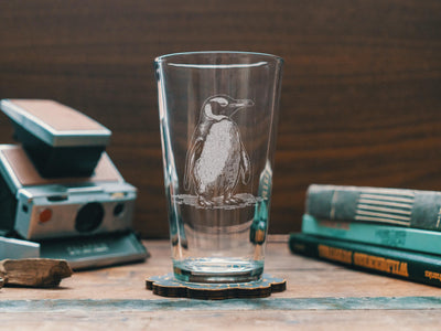 Penguin Glasses | Personalized Arctic Wildlife Whiskey, Wine & Beer Etched Glassware, Sea Penguin Lover Gift, Antarctica Bird Watcher Decor