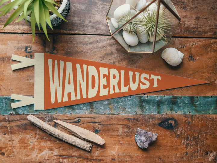 Wanderlust Felt Camp Pennant
