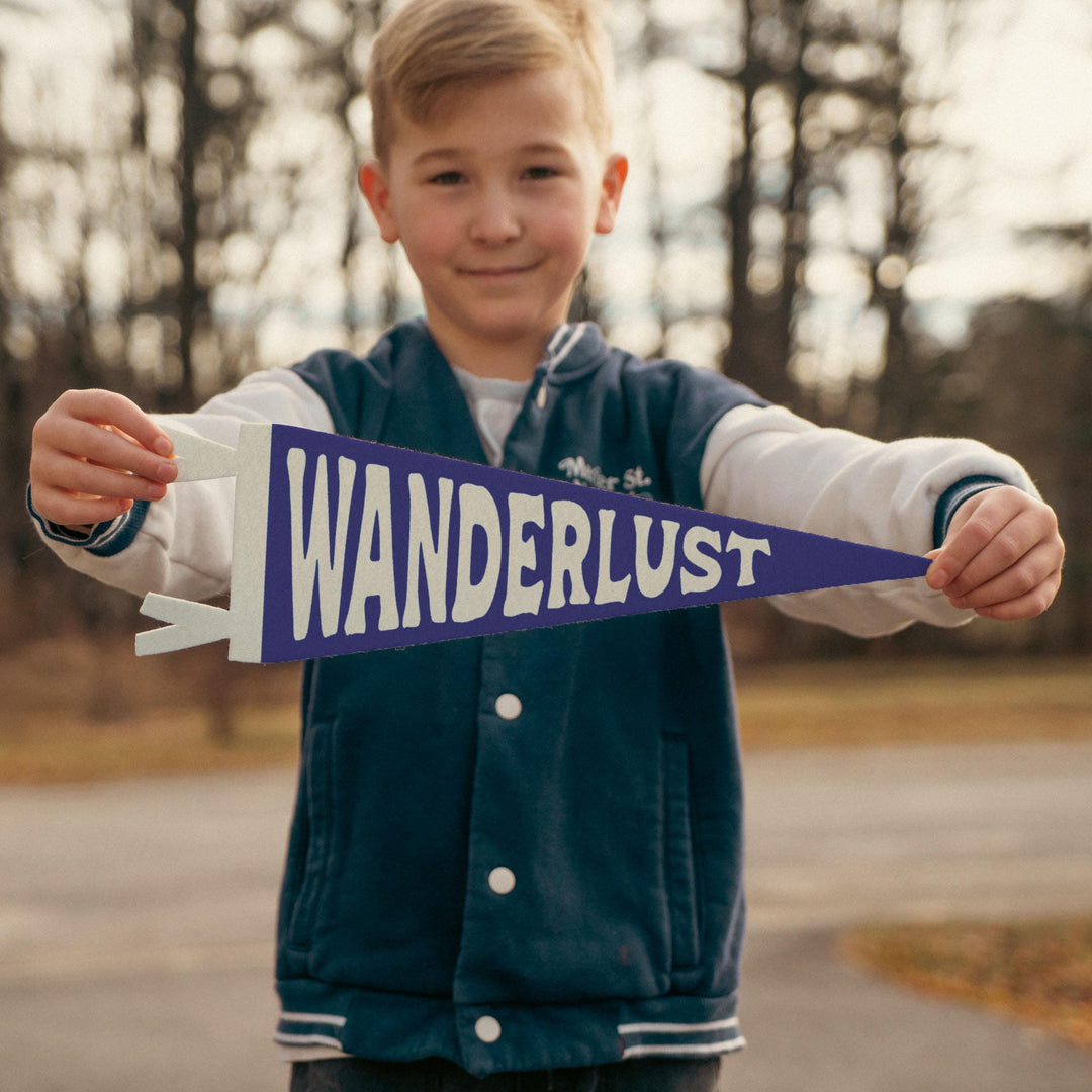 Wanderlust Felt Camp Pennant