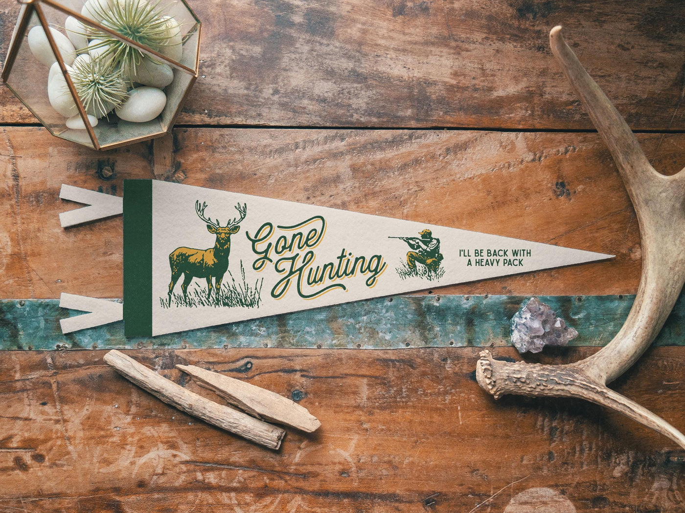 Gone Hunting Felt Pennant