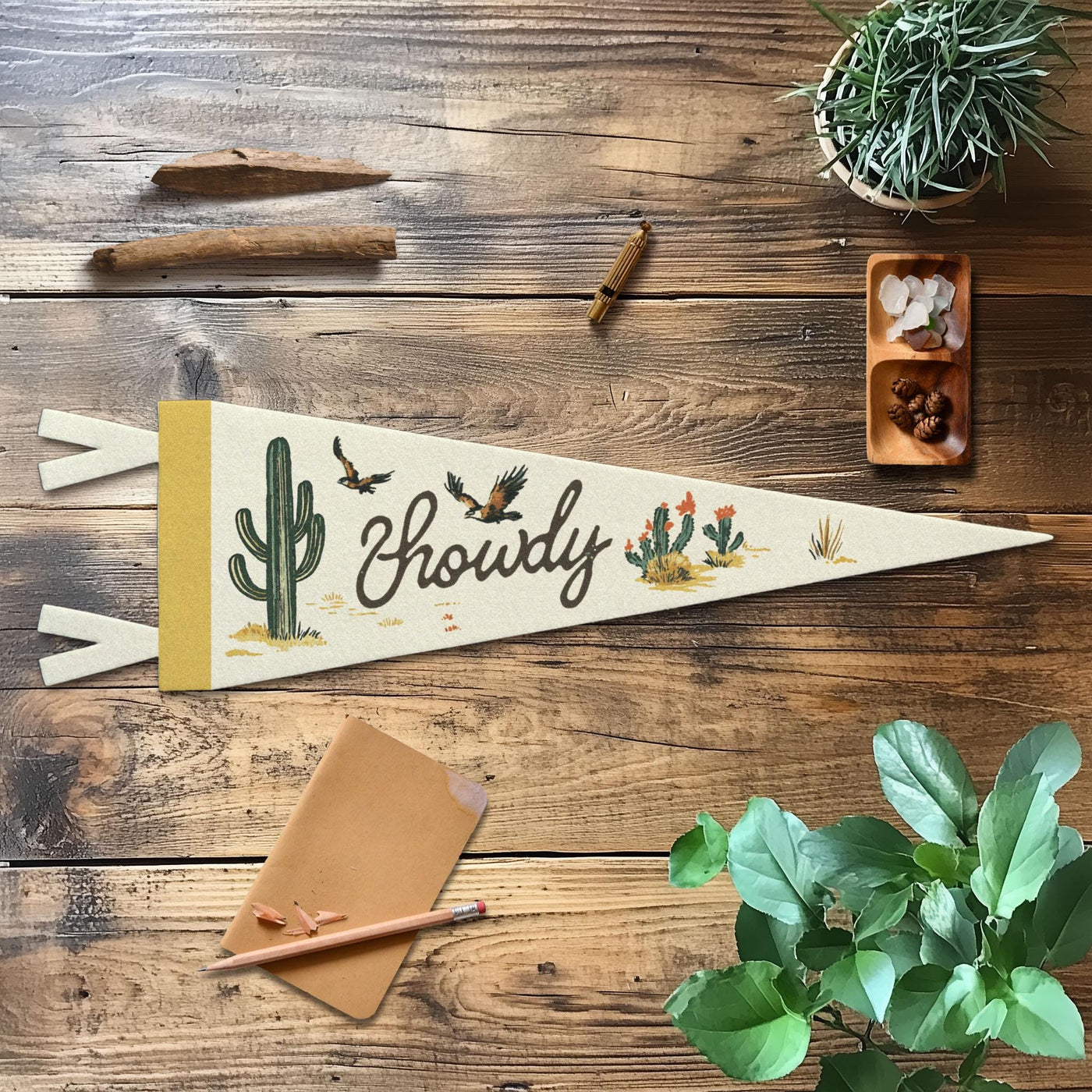 Howdy Felt Pennant