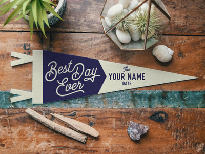 Personalized Heritage Wedding Sign Felt Pennant